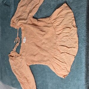 Peach Smocked Blouse